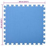 vidaXL Tapis de sol de piscine 6 Pièces Bleu 2 16 ㎡ Mousse EVA