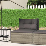 vidaXL Canapé central de jardin avec coussins gris résine tressée