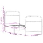 vidaXL Cadre de lit sans matelas 75x190cm chêne marron bois ingénierie