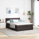 vidaXL Lit ottoman avec matelas marron foncé 140x190 cm tissu