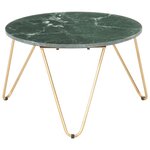 vidaXL Table basse Vert 65x65x42 cm Pierre véritable et texture marbre