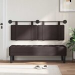 vidaXL Tête de lit suspendue Marron foncé Tissu