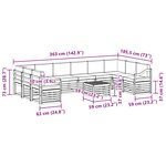 vidaXL Ensemble de canapés d'extérieur 11 pc Gris Naturel et Clair
