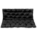 vidaXL Coussin pour balancelle Noir et gris 120 cm Tissu