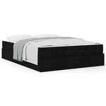 vidaXL Cadre de lit avec matelas Noir 140 x 190 cm tissu