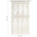 vidaXL Rideau en macramé 140x240 cm Coton