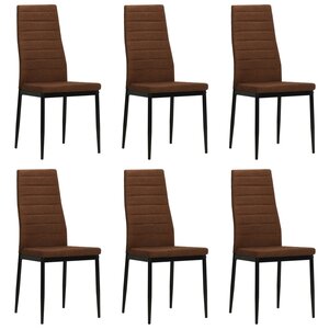 vidaXL Chaises à manger lot de 6 marron tissu