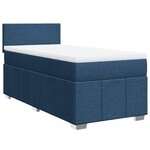 vidaXL Sommier à lattes de lit avec matelas Bleu 80x200 cm Tissu