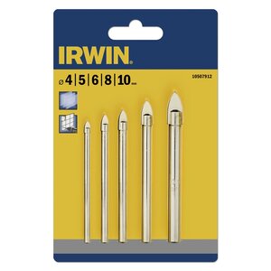 Set de 5 forets verre et céramique 4/5/6/8/10 mm de irwin10507912