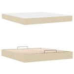 vidaXL Cadre de lit avec stockage Crème 180 x 200 cm tissu