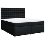 vidaXL Sommier à lattes de lit avec matelas Noir 180x200 cm Tissu