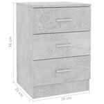 vidaXL Tables de chevet 2 Pièces Gris béton 38x35x56 cm Bois d'ingénierie