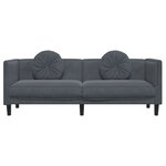 vidaXL Canapé avec coussins 3 places gris foncé velours