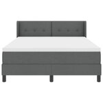 Lit avec sommier vidaXL avec matelas Gris foncé 160x200 cm Tissu