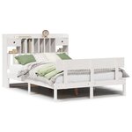 vidaXL Lit bibliothèque sans matelas blanc 140x200 cm bois pin massif