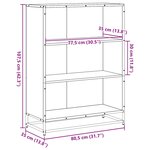 vidaXL Bibliothèque chêne fumé 80 5x35x107 5 cm bois d'ingénierie