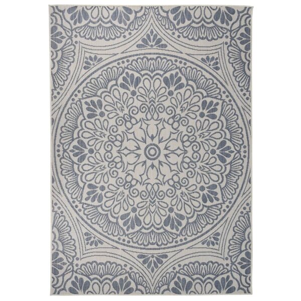 vidaXL Tapis à tissage plat d'extérieur 160x230 cm Motif bleu