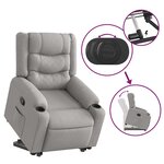 vidaXL Fauteuil inclinable gris nuage tissu