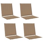 vidaXL Coussins de siège et de dos Polyester Taupe 47 x 45 x 2 cm
