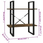 vidaXL Bibliothèque 2 niveaux Chêne brun 60x30x70 cm Bois d'ingénierie