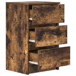 vidaXL Tables de chevet avec 3 tiroirs 2 Pièces chêne fumé 39x35x65 cm