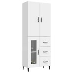vidaXL Buffet haut Blanc 69 5x34x180 cm Bois d'ingénierie