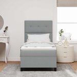 vidaXL Lit à ressorts avec matelas Gris clair 90 x 190 cm tissu