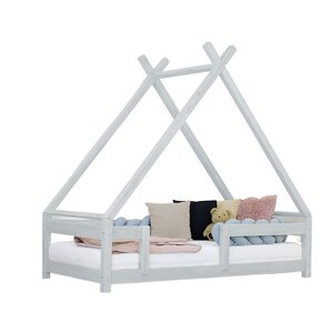Lit cabane enfant TAHUKA 80 x 180 gris clair