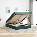 vidaXL Cadre de lit ottoman avec matelas vert foncé 140x200 cm velours