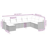 vidaXL Salon de jardin avec coussins 8 Pièces beige résine tressée