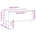 vidaXL Table basse Noir 90x44 5x45 cm Bois d'ingénierie