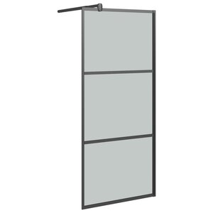 vidaXL Paroi de douche 90x195 cm Verre ESG foncé Noir