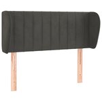 vidaXL Tête de lit avec oreilles Gris foncé 93x23x78/88 cm Velours