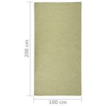 vidaXL Tapis à tissage plat d'extérieur 100x200 cm Vert