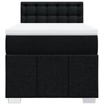 vidaXL Sommier à lattes de lit et matelas Noir 80x200 cm Tissu