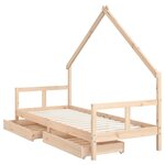 vidaXL Cadre de lit pour enfants gris 80x200 cm bois de pin massif