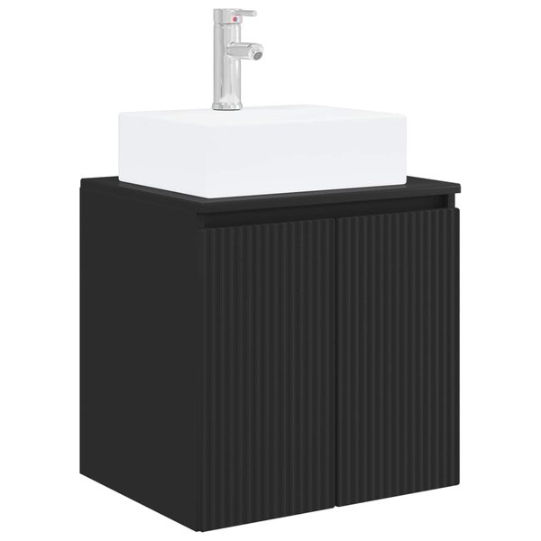 vidaXL Vanité de lavabo mural Noir 49 5 x 41 x 62 5 cm