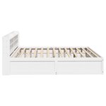 vidaXL Cadre de lit et tête de lit blanc 180x200 cm bois de pin massif