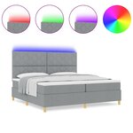 vidaXL Lit à ressorts avec matelas Gris clair 200 x 200 cm tissu