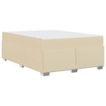 vidaXL Cadre de lit avec matelas Crème 160 x 200 cm tissu