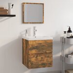vidaXL Meubles de salle de bain Chêne fumé Bois d'ingénierie