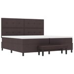vidaXL Lit à ressorts avec Matelas & Banc Brun Foncé 200x200 cm Tissu
