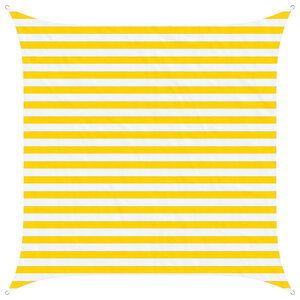 vidaXL Voile d'ombre Jaune et blanc 2 5 x 2 5 m 100 polyester Oxford
