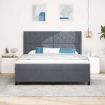 vidaXL Lit à Ressorts avec Matelas LED Gris foncé 180 x 200 cm Velours