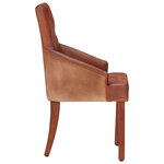 vidaXL Chaises à manger lot de 6 marron cuir de chèvre véritable