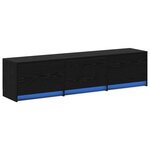 vidaXL Meuble TV Chêne noir 165 x 34 x 40 cm Bois d'ingénierie