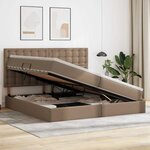 vidaXL Lit avec rangement et LED Cappuccino 200 x 200 cm Simili cuir