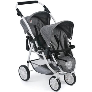 Bayer Chic 2000 691-76 - Le buggy Twinny pour poupées Anthracite