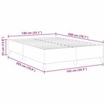 vidaXL Cadre de lit Crème 140 x 200 cm Tissu en velours côtelé