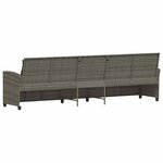 vidaXL Canapé de jardin avec coussins 5 places gris résine tressée